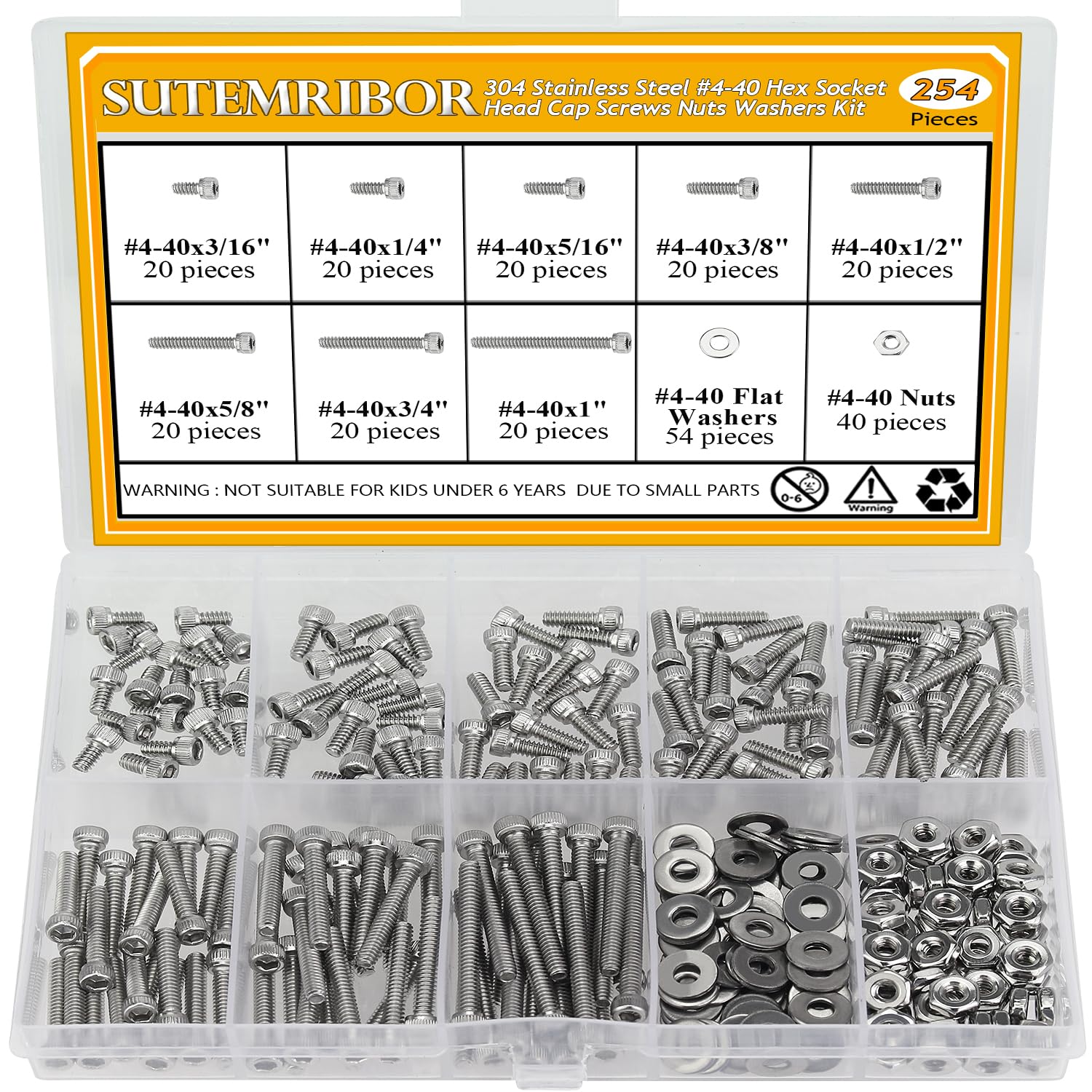 Detalle de Sutemribor Hex Socket Screw Kit, #4-40