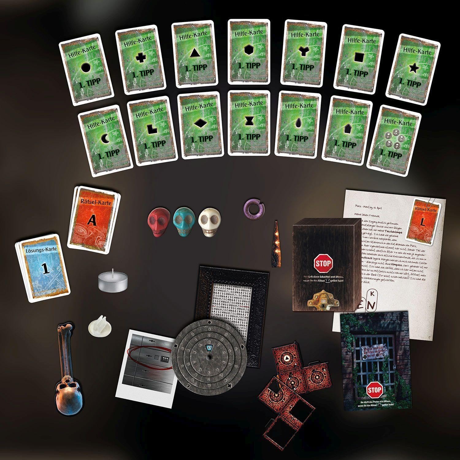 Thumbnail 2 de EXIT® – Die Katakomben des Grauens (Kosmos 694289) – 2-teilige Escape-Room-Abenteuer-Box für 1–4 Spieler ab 12