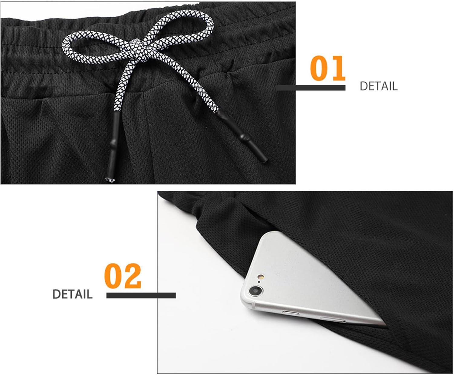 Detalle de Superora Herren Laufshorts 2-in-1 Sport Shorts mit integrierten Taschen