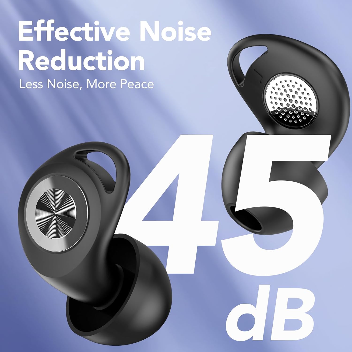 Thumbnail 1 de CASCHO Ear Plugs for Sleep Black (45dB) — reusable silicone noise cancelling earplugs with 8 tips & case