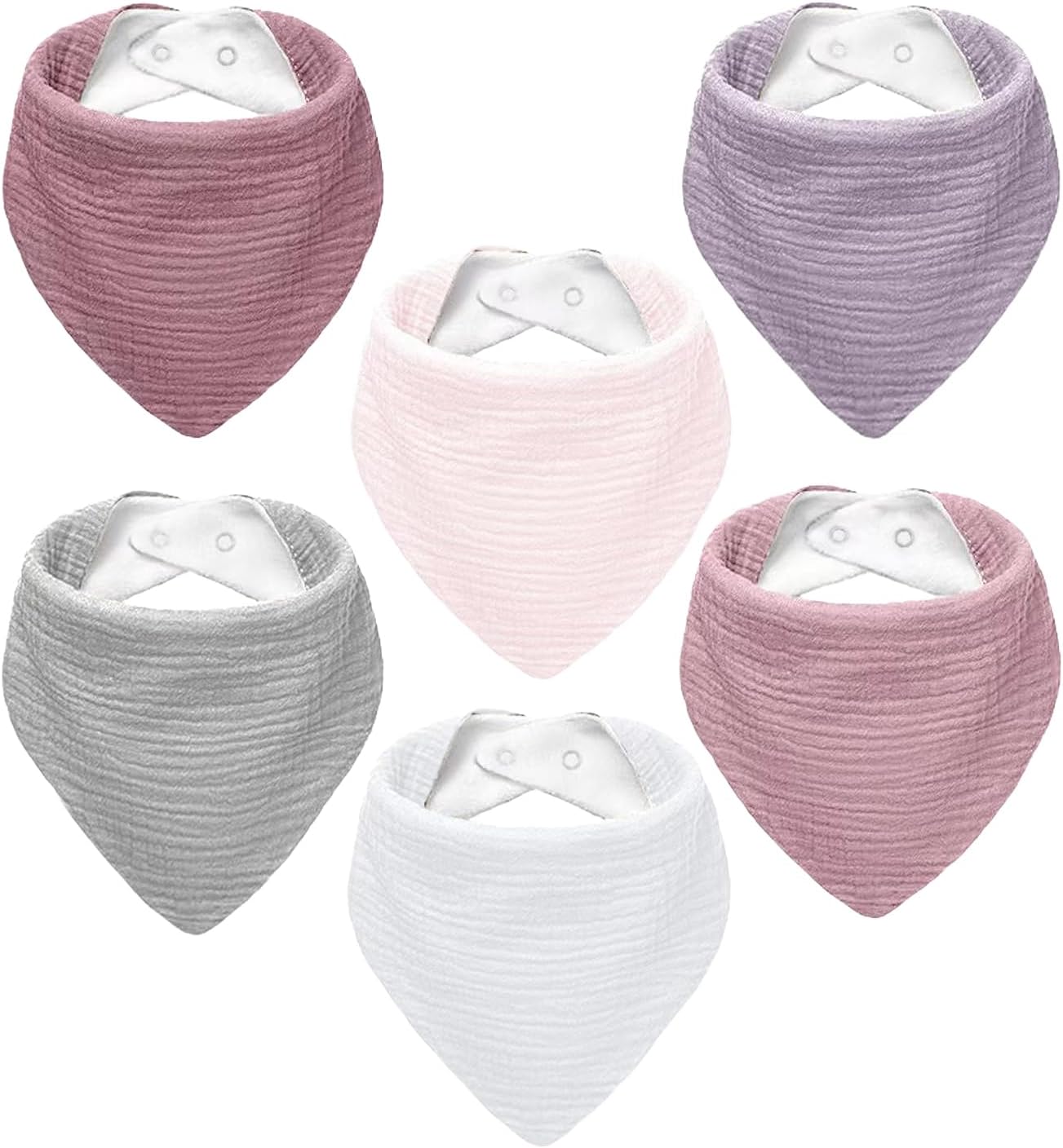 Thumbnail 6 de NISXABEBE 6er-Pack Musselin-Lätzchen mit verstellbaren Druckknöpfen für Babys (Unisex)