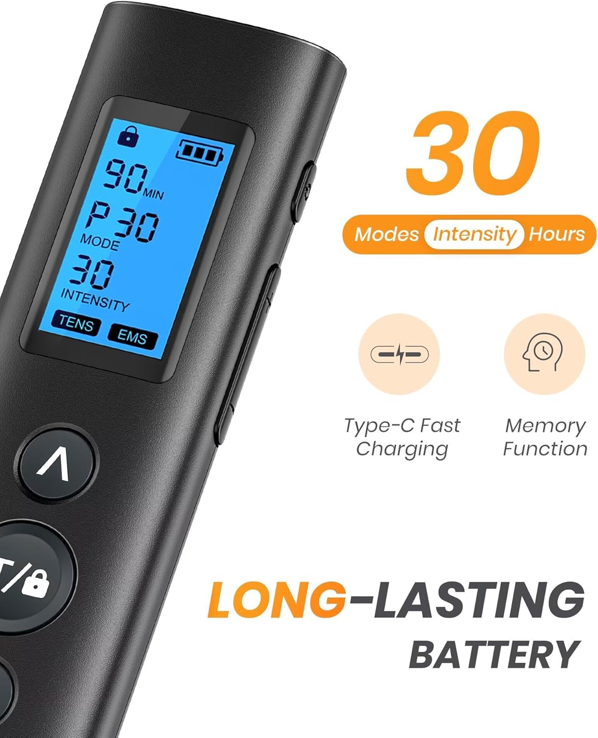 Thumbnail 2 de AVCOO 30 Modes TENS EMS Unit: Compact Dual-Channel Pain Relief with 12 Pads