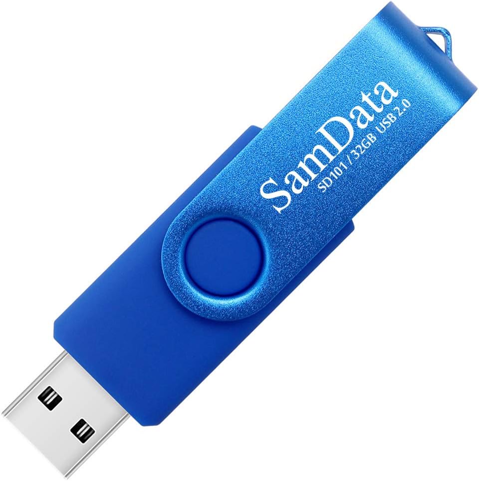 Detalle de SamData 32GB USB Flash Drive 5-Pack (Colors: Black Blue Green Red Silver)
