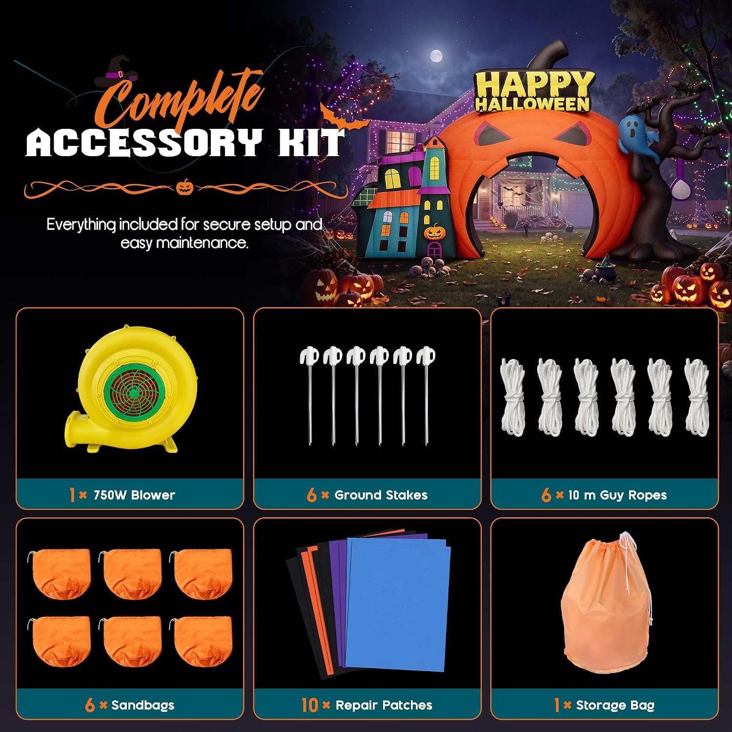 Detalle 2 de Albott Halloween Inflatable Arch, 19.7 FT