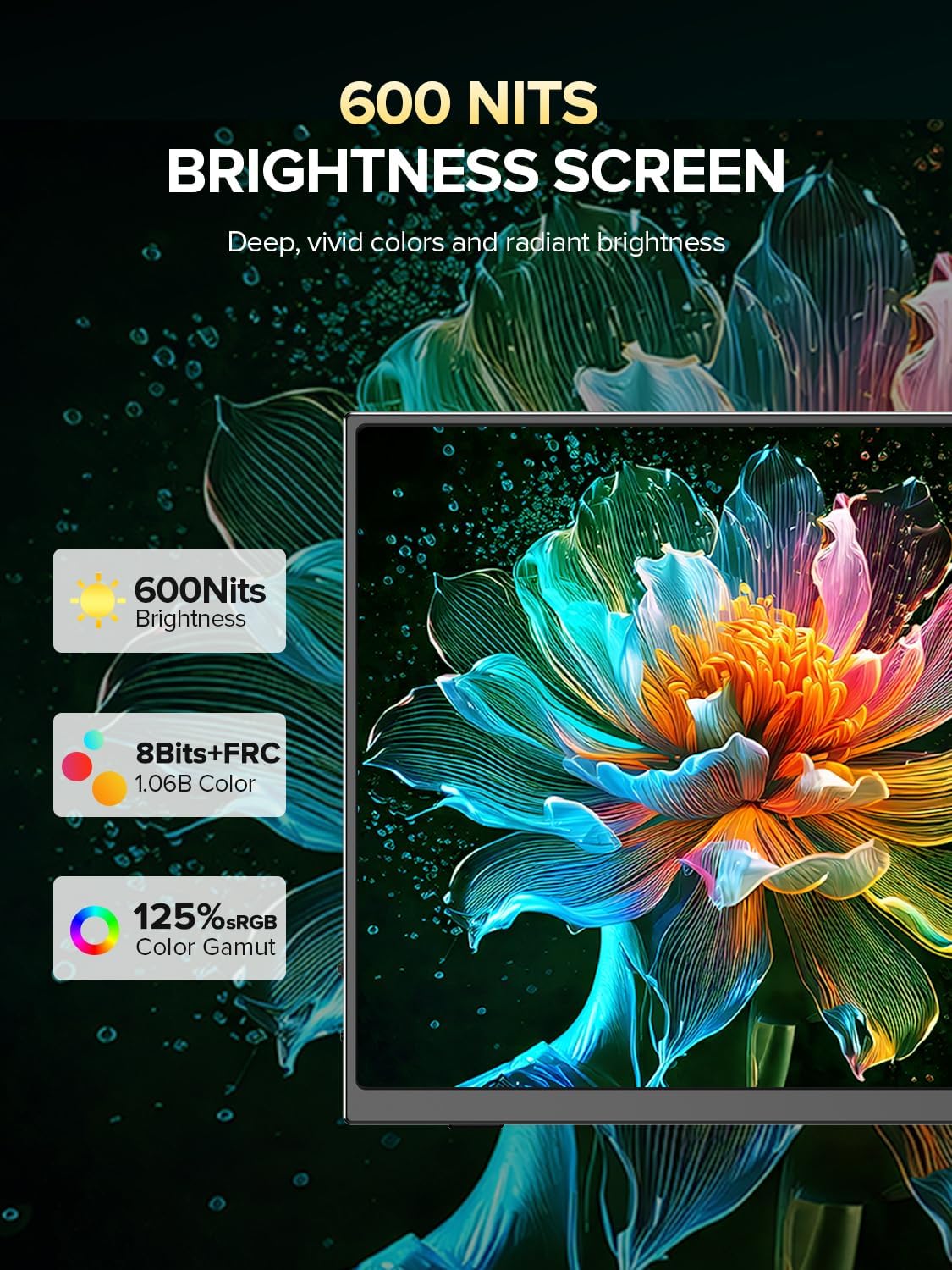 Thumbnail 4 de UPERFECT 14.5" 4K Portable Monitor: Aluminium 600 Nits, 3840x2400 UHD Matte IPS with Smart Cover