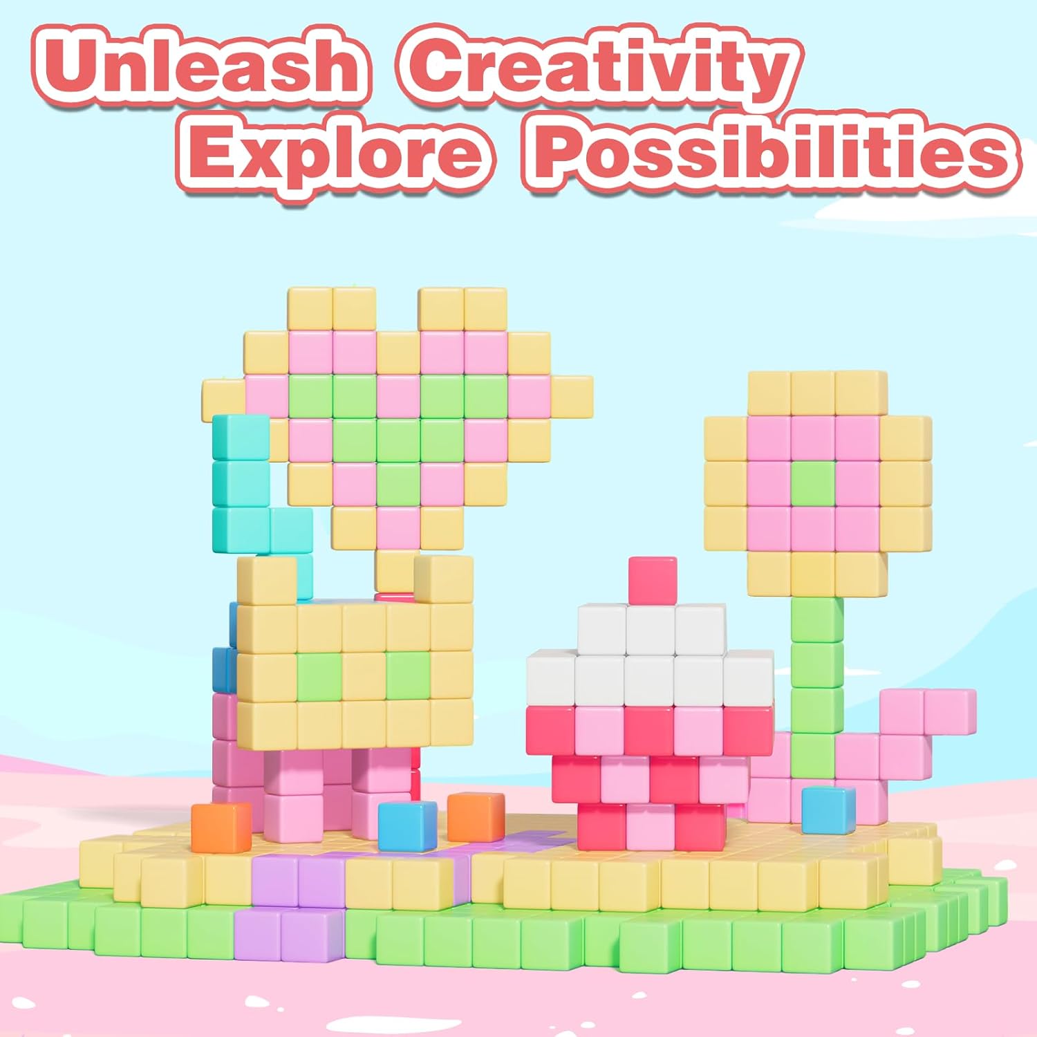 Detalle de 100-Piece Magnetic Cubes Building Set for Kids (Ages 3–8) — STEM Magnetic Blocks for Toddlers & Preschoolers