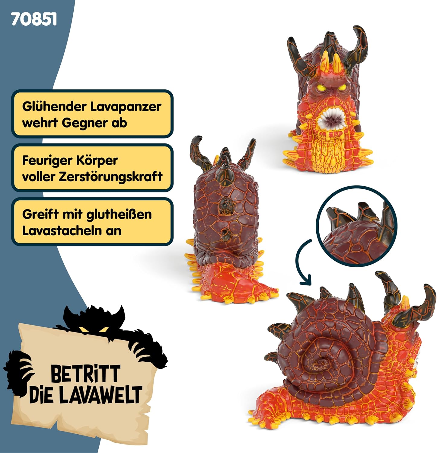 Detalle de Schleich Eldrador Creatures Lavaschnecke 70851 – detailgetreue Monsterfigur zum Sammeln