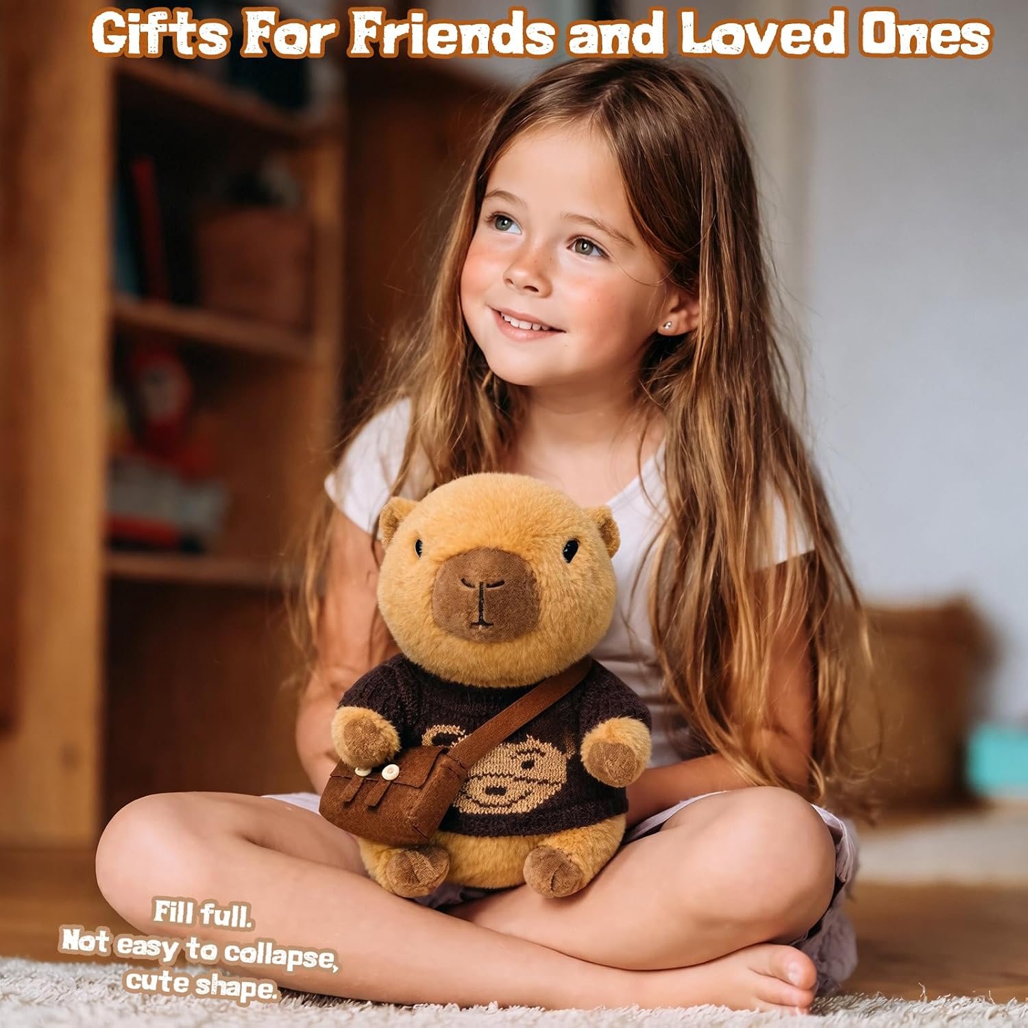 Thumbnail 4 de TITQWOP 10.2 Inch Capybara Plush Toy with 9 Clothing Items – Super Soft Stuffed Animal for Kids