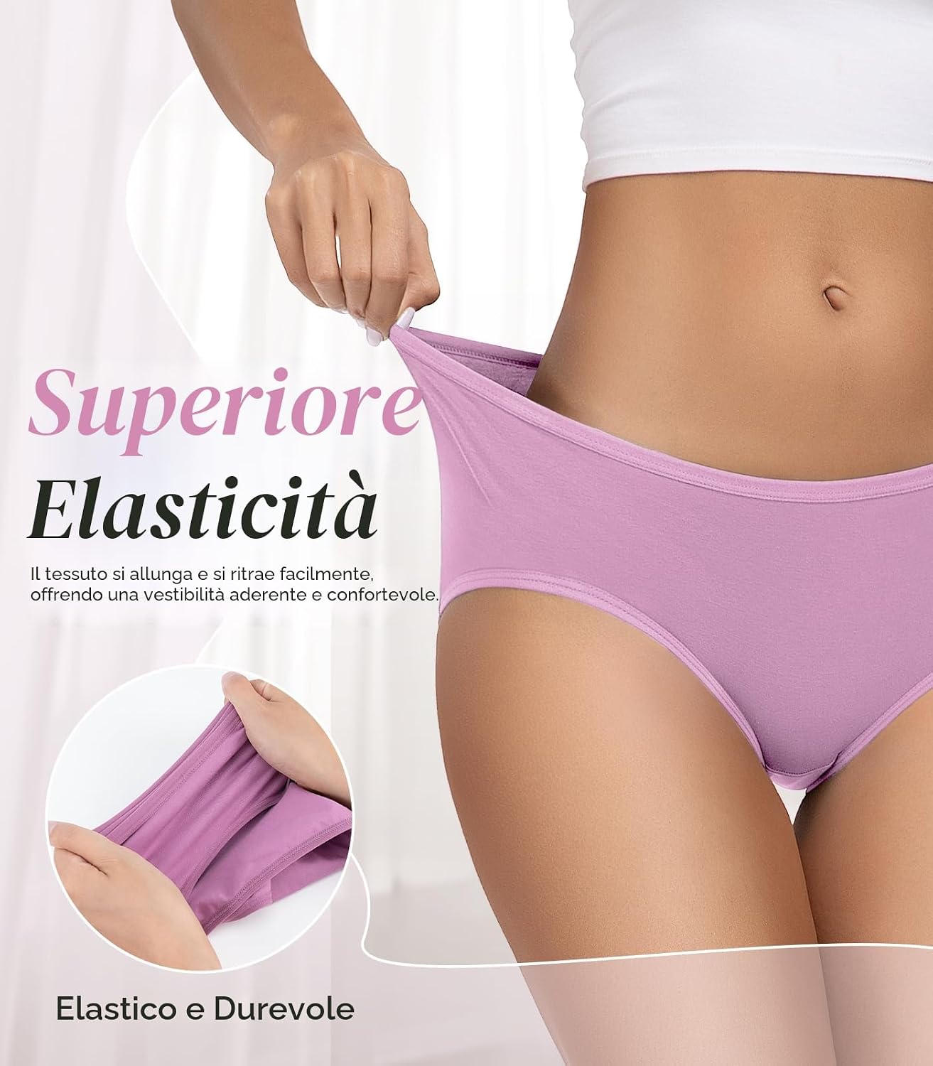 Detalle 2 de TANSTC Mutande donna in cotone 6 slip