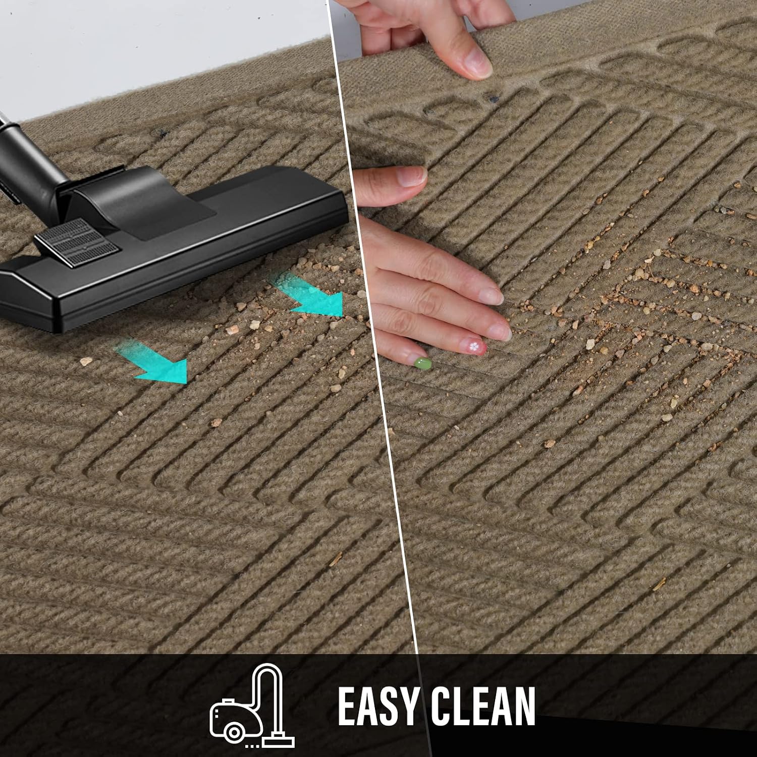 Thumbnail 6 de HIYARD 36×24 Beige Front Door Mat, Low-Profile with Non-Slip Rubber Backing