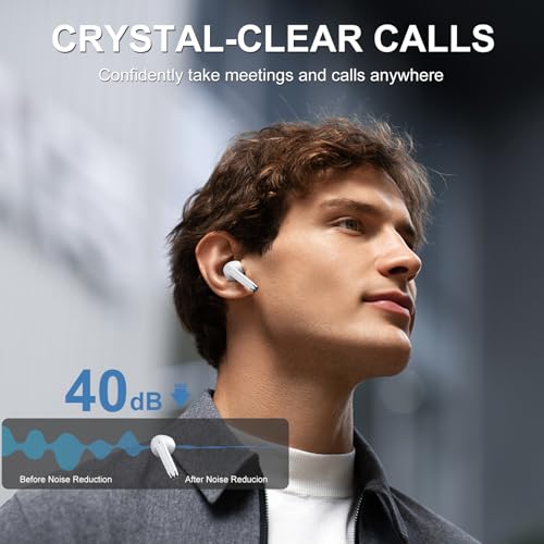 Detalle de POMUIC Auriculares Inalámbricos Bluetooth 5.3 con 13,4 mm, pantalla LED e IPX7