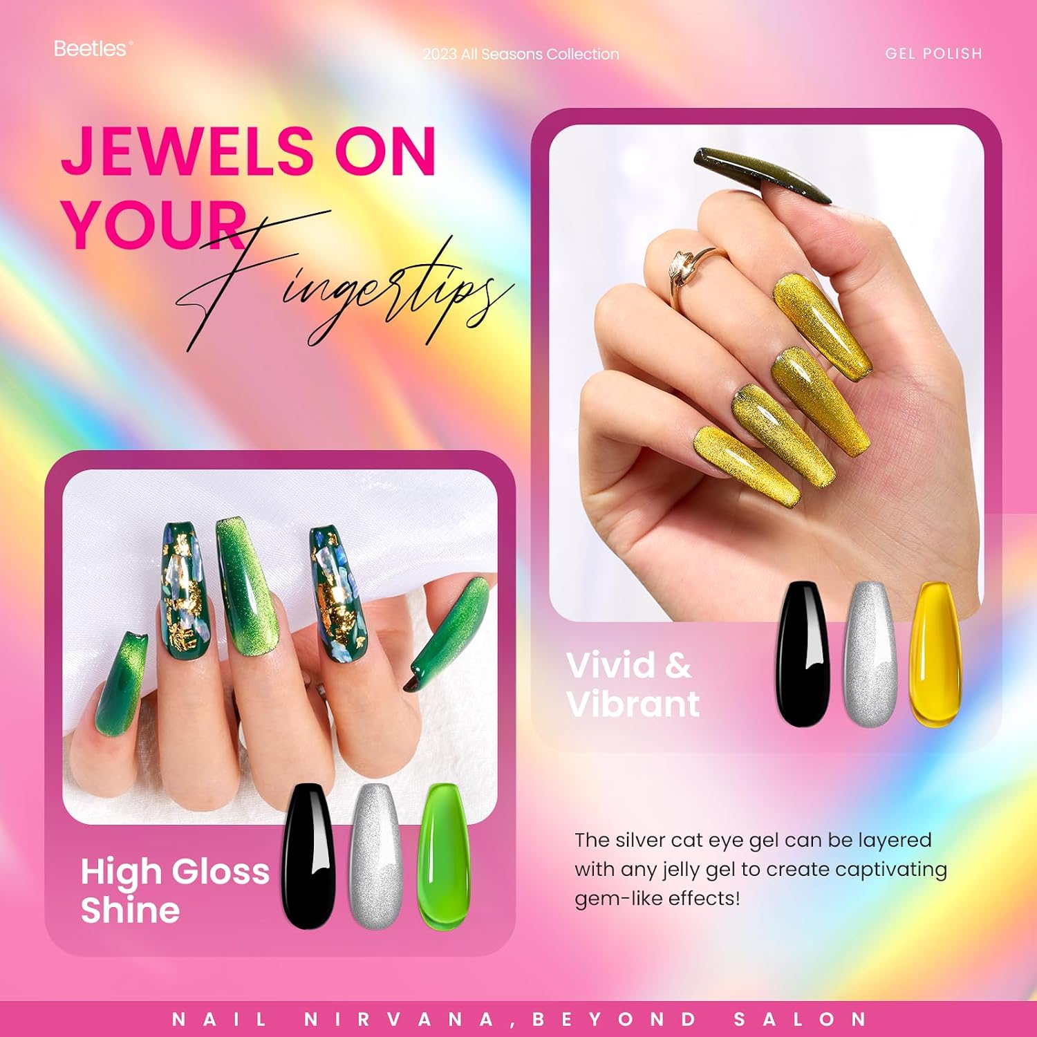 Thumbnail 4 de Beetles Cat Eye Gel Polish 5 Farben Set