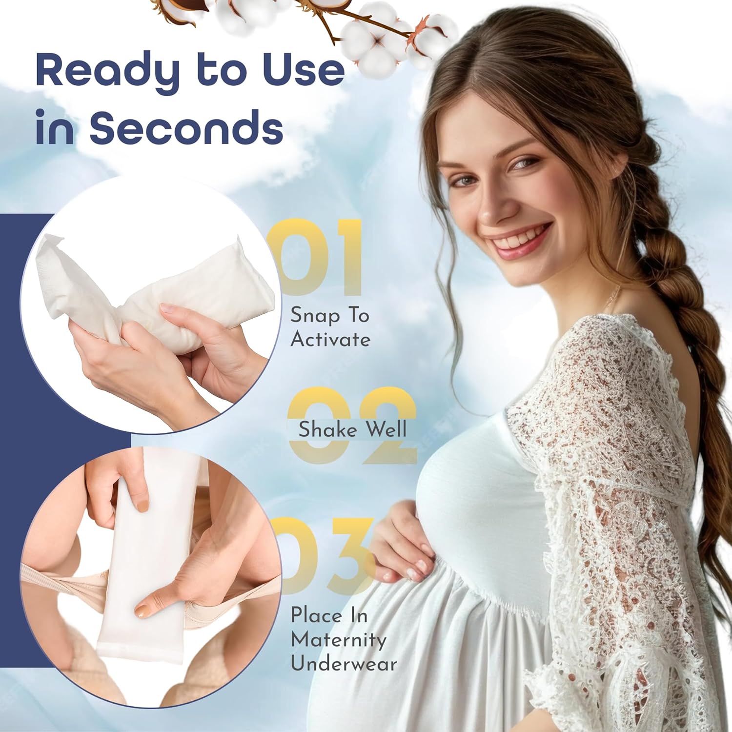 Detalle de First Days Maternity Instant Perineal Cold Packs – Pack of 6