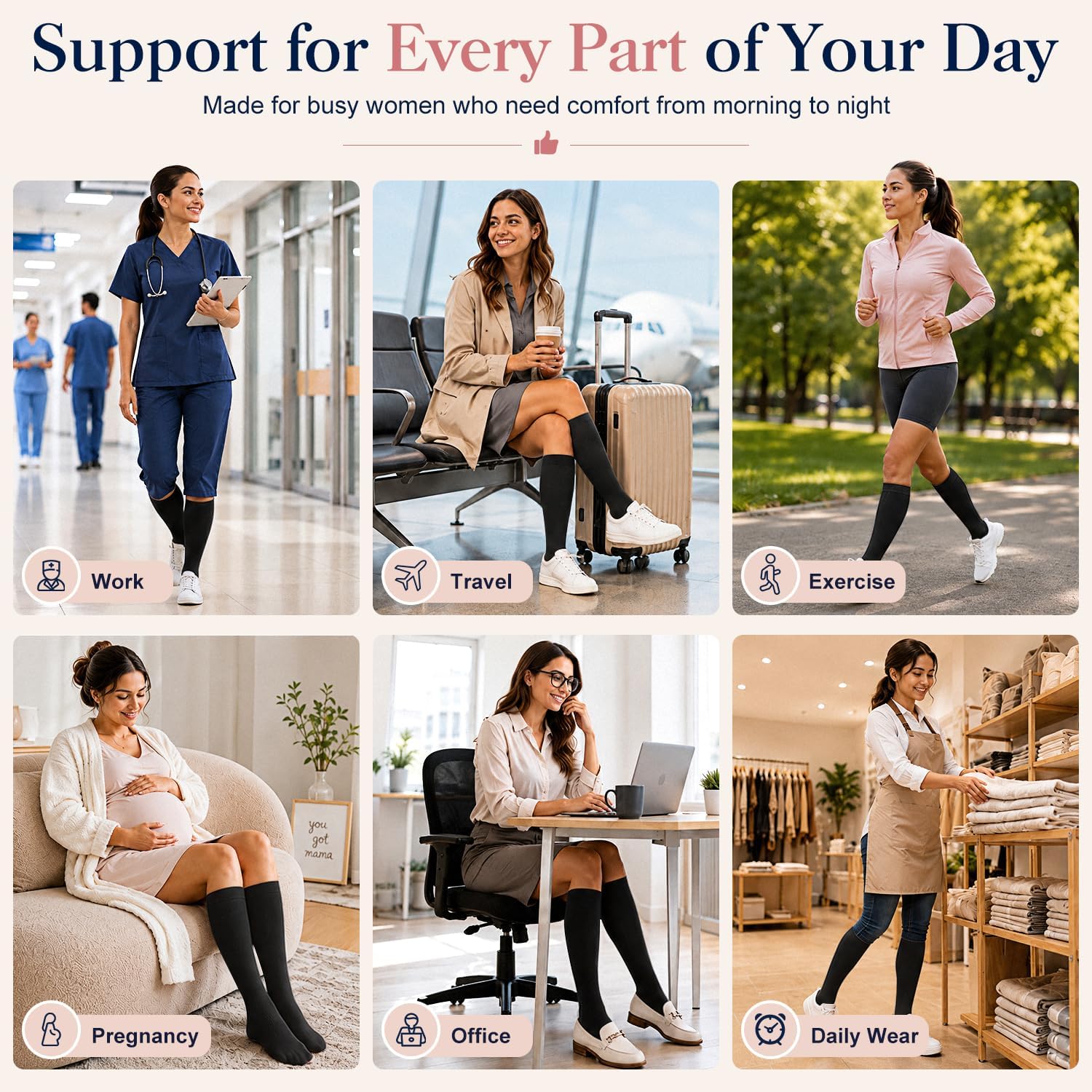 Thumbnail 6 de Copper Compression Socks for Men and Women 6 Pairs