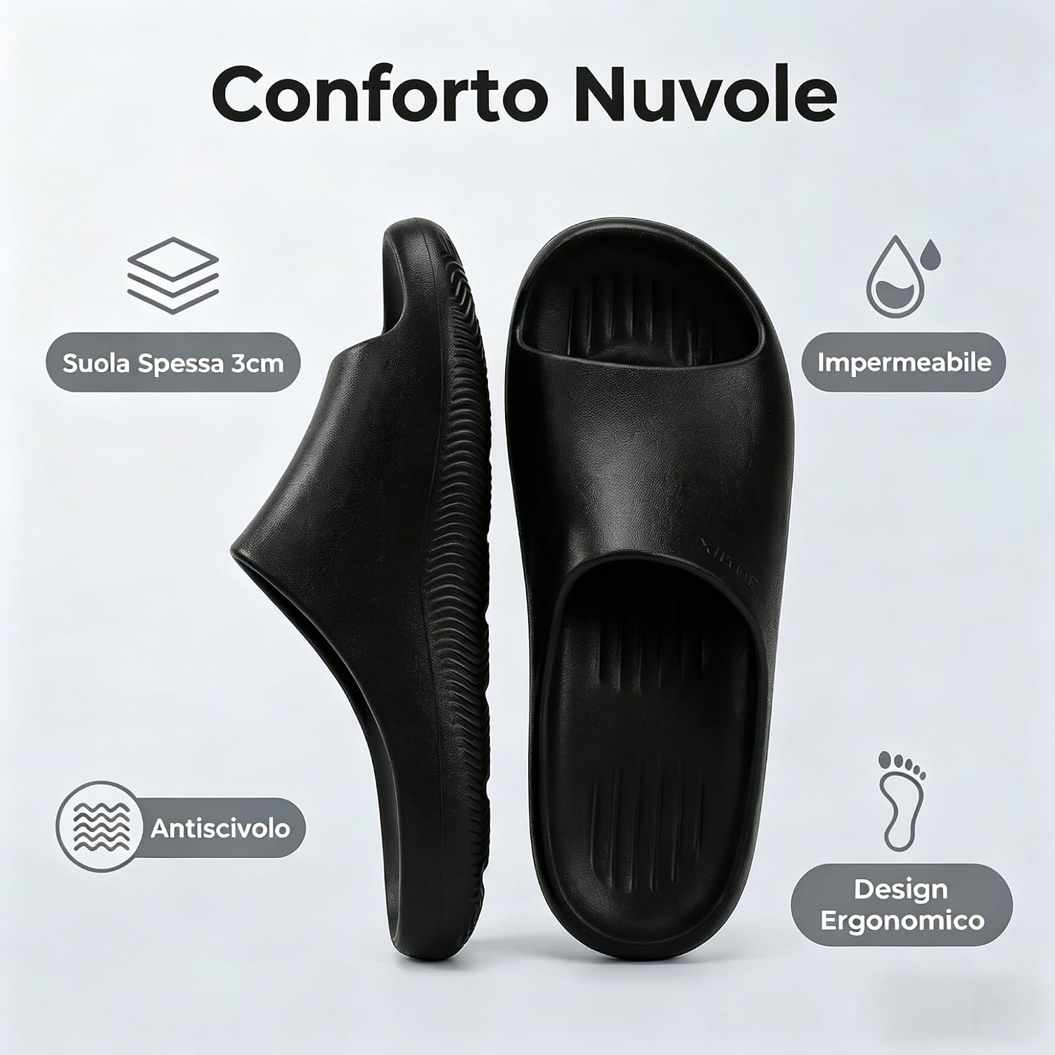 Detalle 2 de JOMIX Ciabatte Uomo Slip On Estive: comodità in EVA, antiscivolo e impermeabili per spiaggia, piscina e uso quotidiano