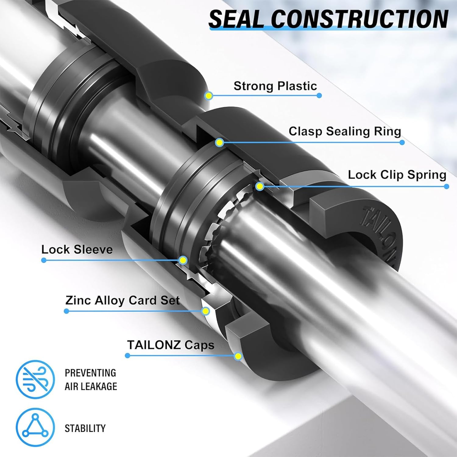 Detalle de TAILONZ PNEUMATIC Black Elbow 6mm Tube OD Push to Connect Fittings (Pack of 10)