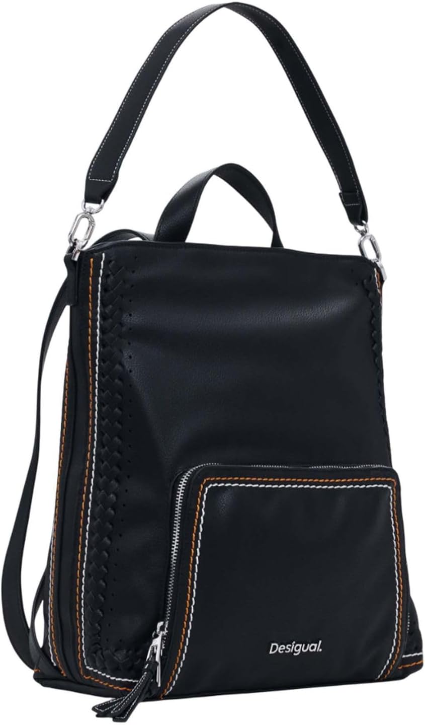 Detalle 2 de Desigual 25sakp21 BACK_TRAMA PRETORIA Femme (lot de 1) – Multicolore, fermeture éclair et broderie contrastée, matériaux recyclés