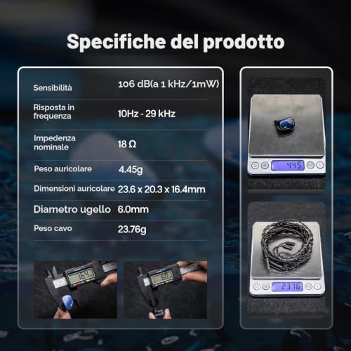 Thumbnail 7 de Linsoul Kiwi Ears Cadenza II: IEM dinamico con driver da 10 mm e chassis CNC in alluminio blu
