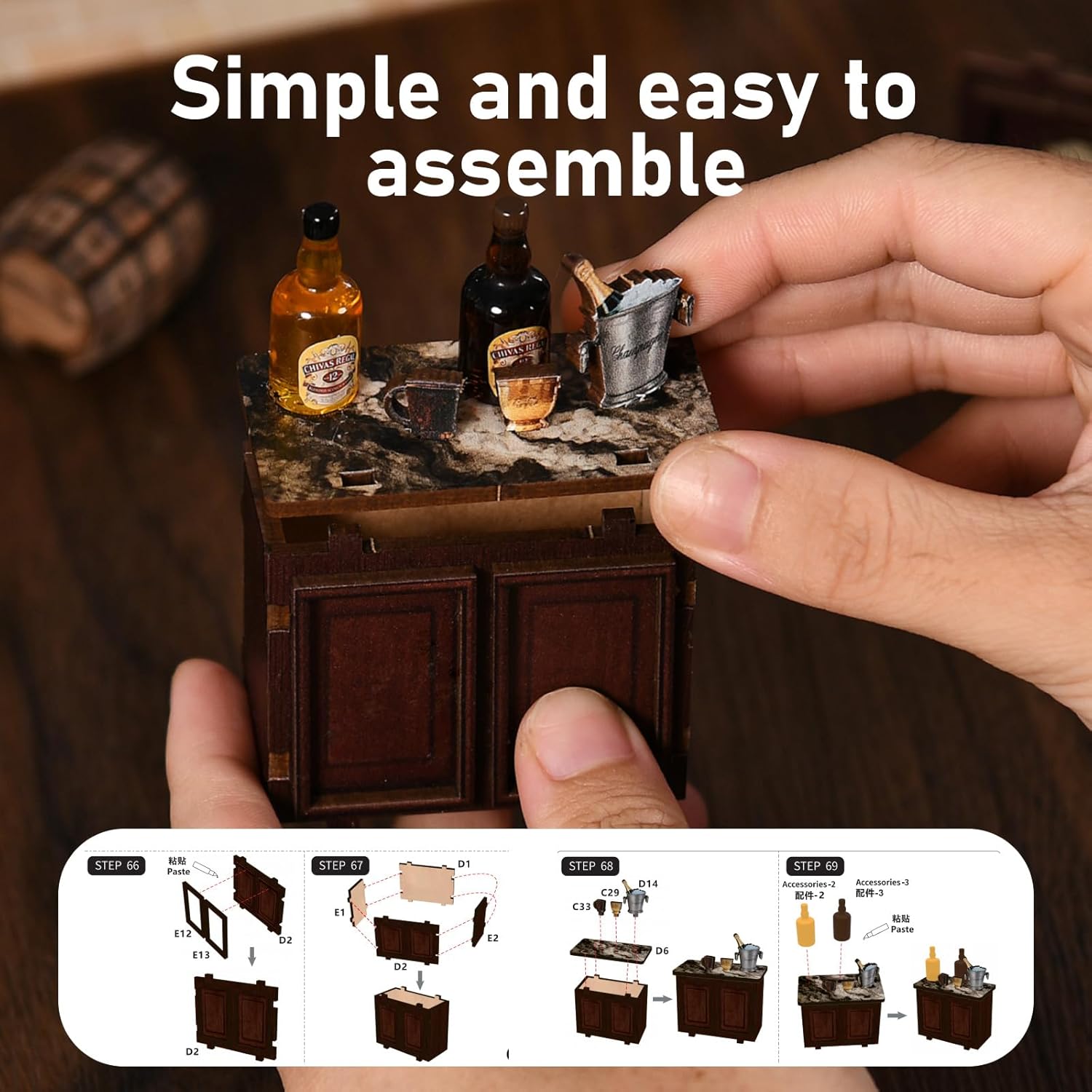 Thumbnail 2 de BATTREVO Book Nook Kit - Archives de Livres: kit DIY en bois avec LED et puzzle 3D