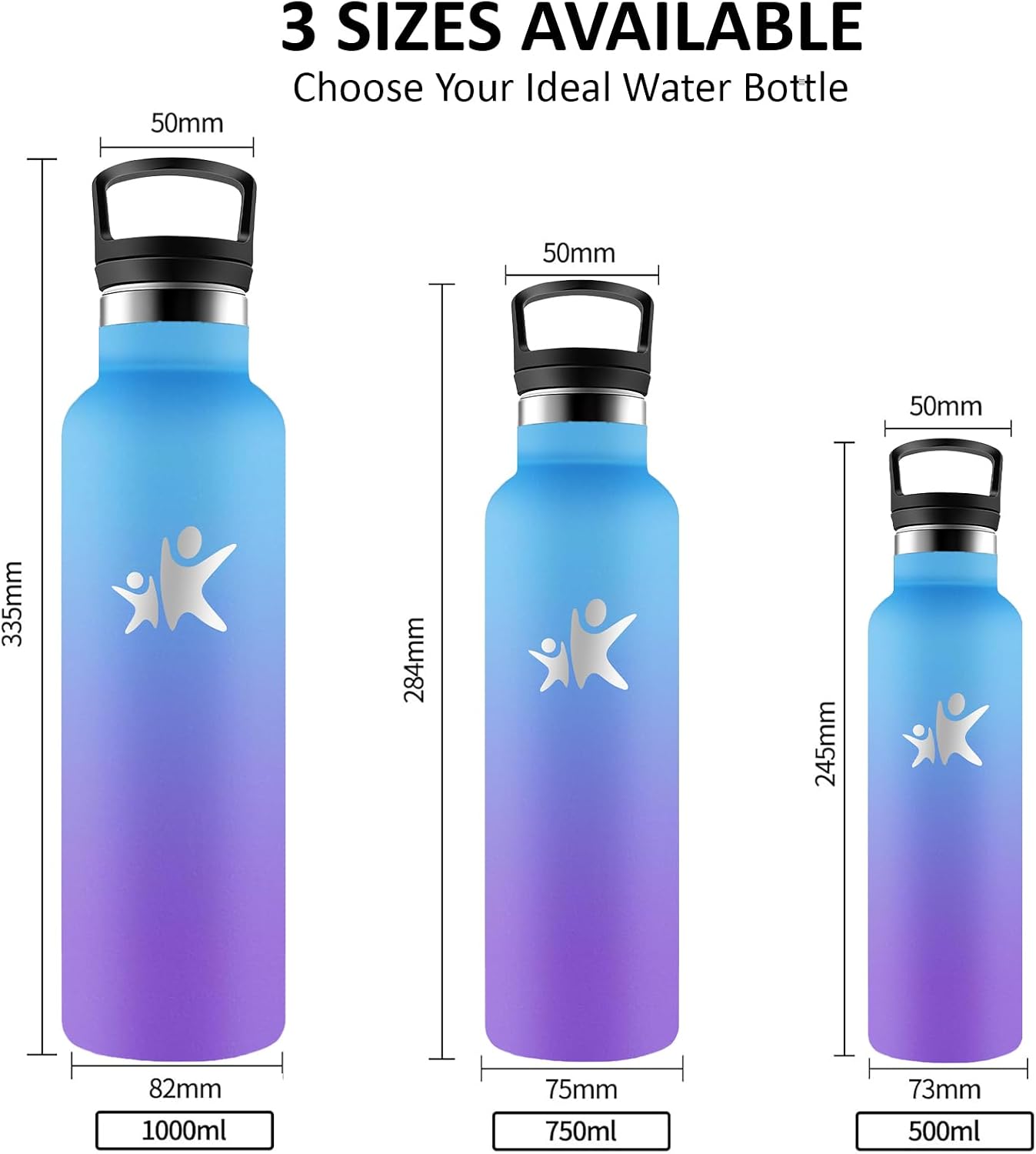 Detalle de Gourde Isotherme 1L en Acier Inoxydable – Sans BPA, Anti-Fuite, Double Isolation avec Paille