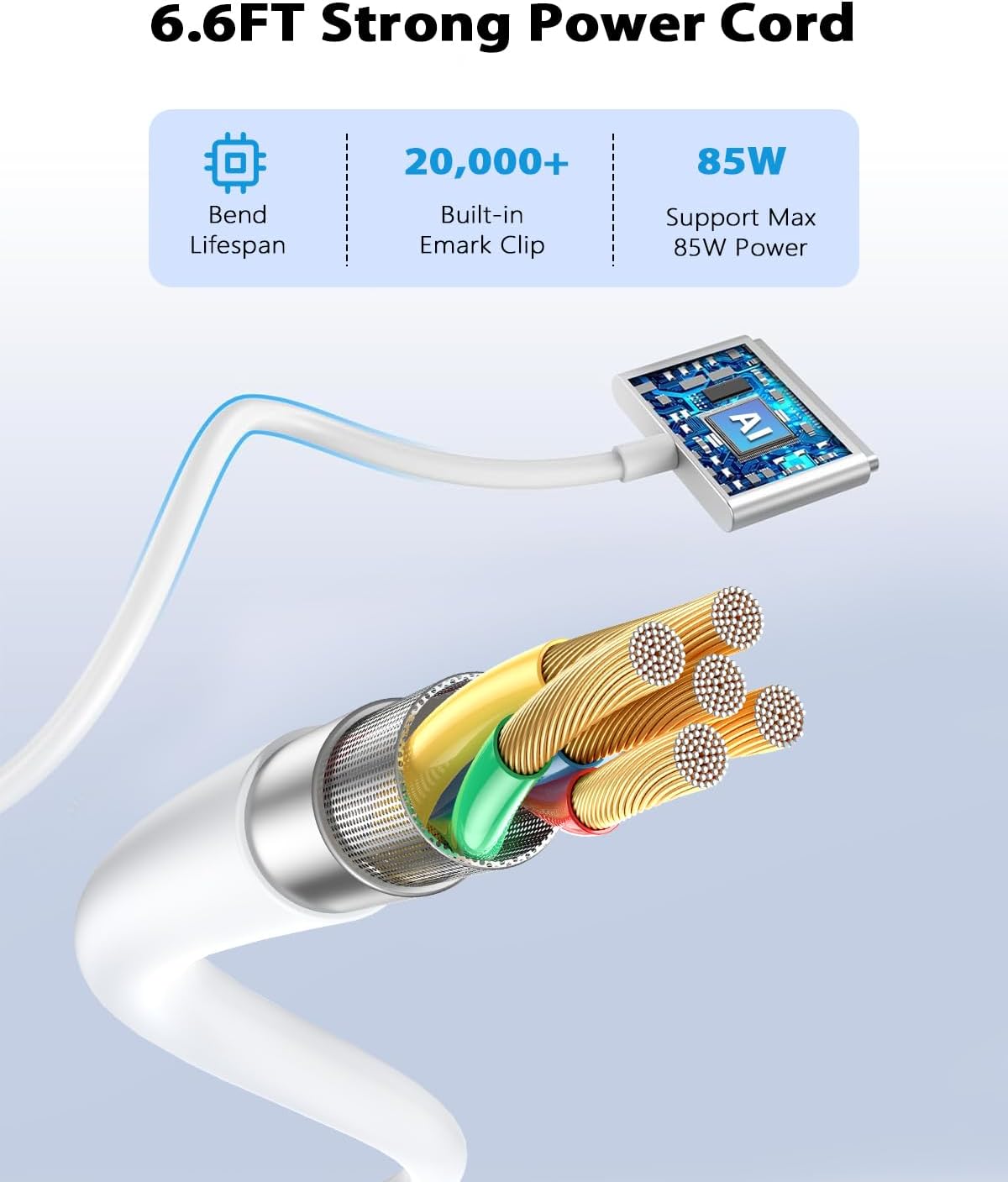 Thumbnail 3 de 85W Laptop Ladegerät mit T-Tip magnetischem Adapter – kompatibel mit MacBook Air/Pro 13/15/17 (Mitte 2012–2017) und Modellen A1398/A1425/A1465/A1466