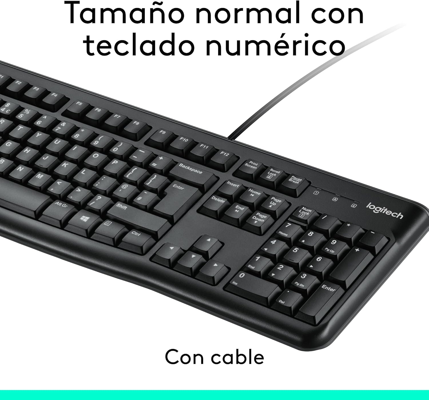 Thumbnail 3 de Logitech MK120 teclado completo USB cable negro