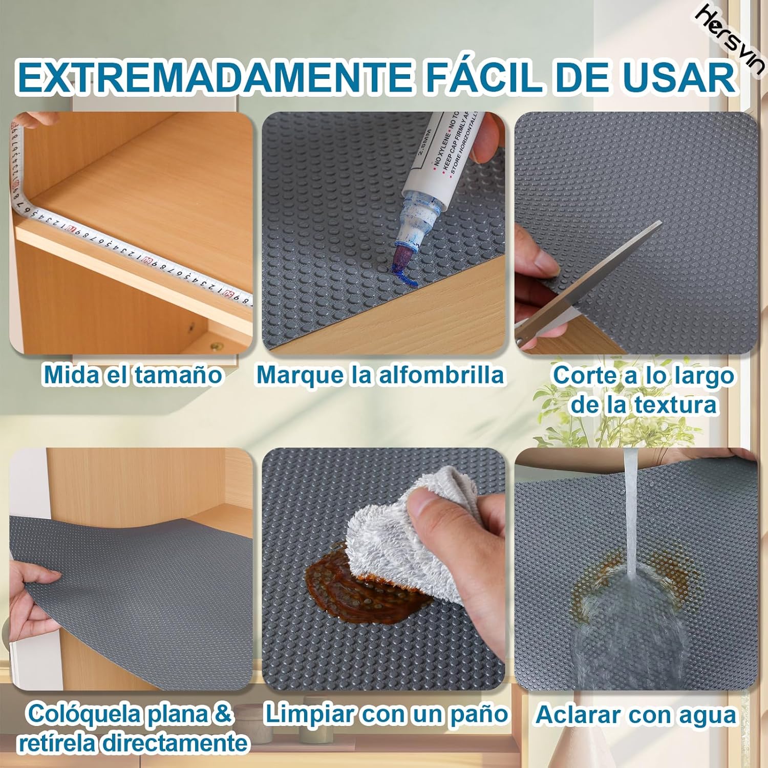 Thumbnail 2 de Hersvin Protector de Cocina 30cm x 300cm, EVA, Gris Oscuro 🛡
