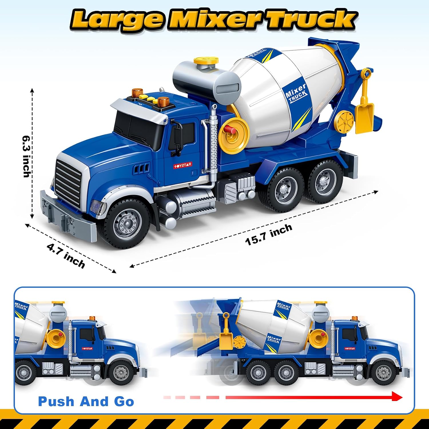 Thumbnail 6 de SpringFlower Toddler Mixer Truck Toy with Lights & Sounds (Large, Stir Function) for Ages 3–8
