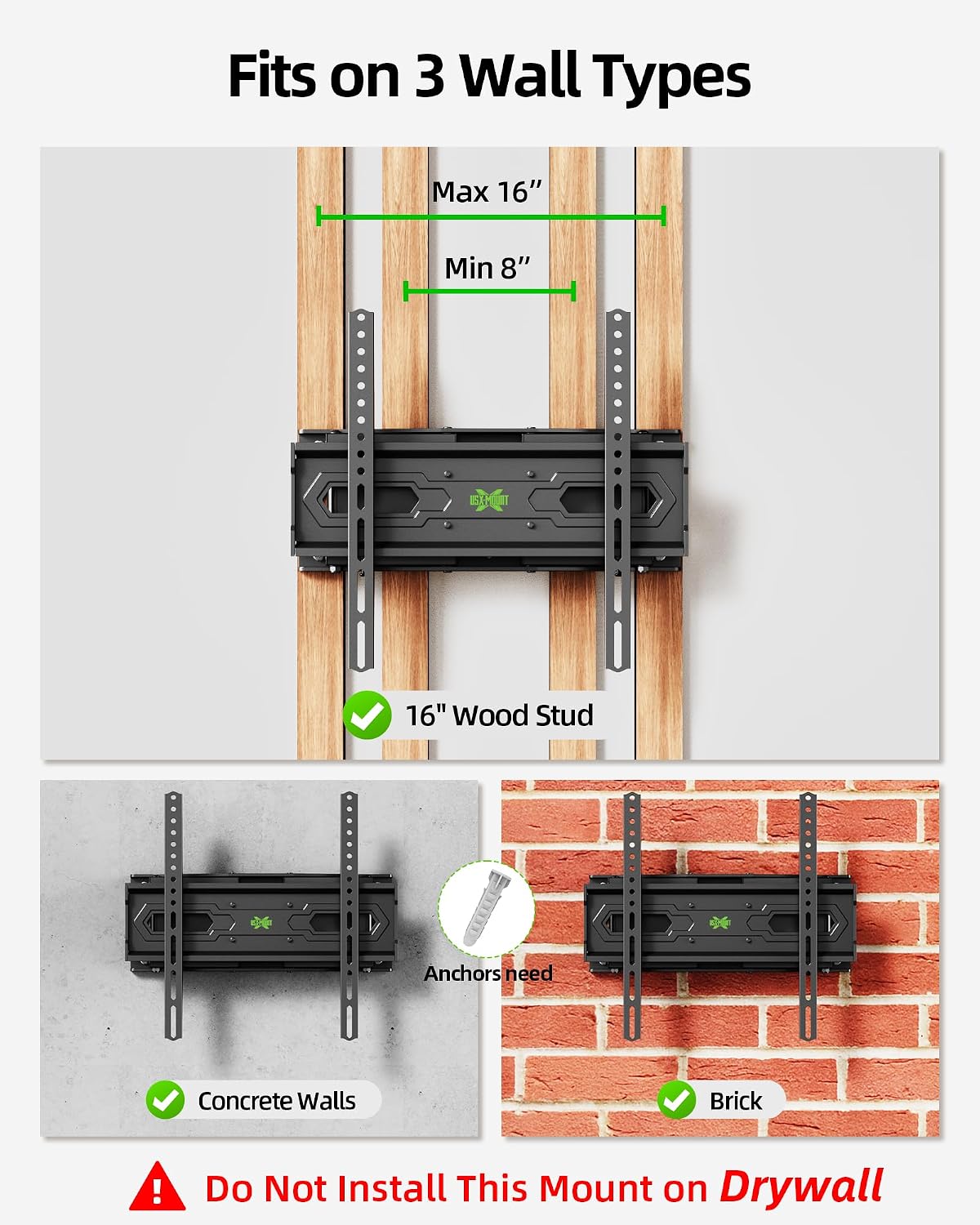 Thumbnail 6 de USX MOUNT Full Motion TV Wall Mount for 32-70" 110 lbs