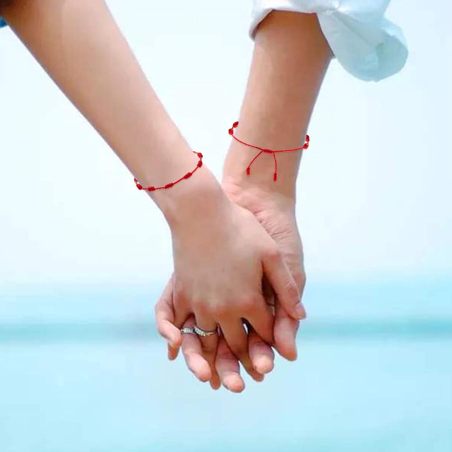 Thumbnail 4 de VEGCOO Lot de 8 bracelets rouges 7 nœuds