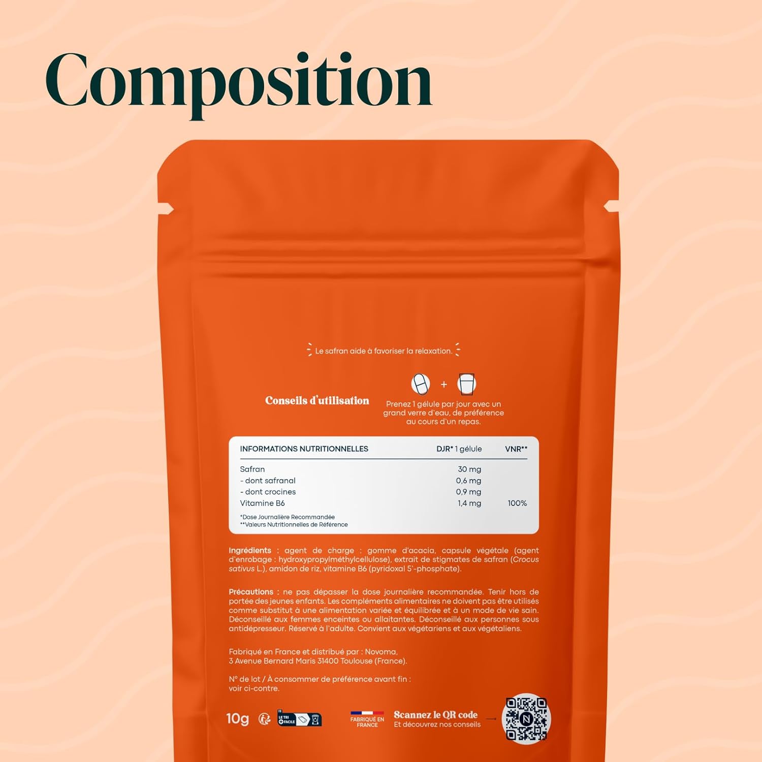 Thumbnail 6 de Essentials by Novoma Safran 30 mg Anti Stress Adulte – 30 gélules vegan