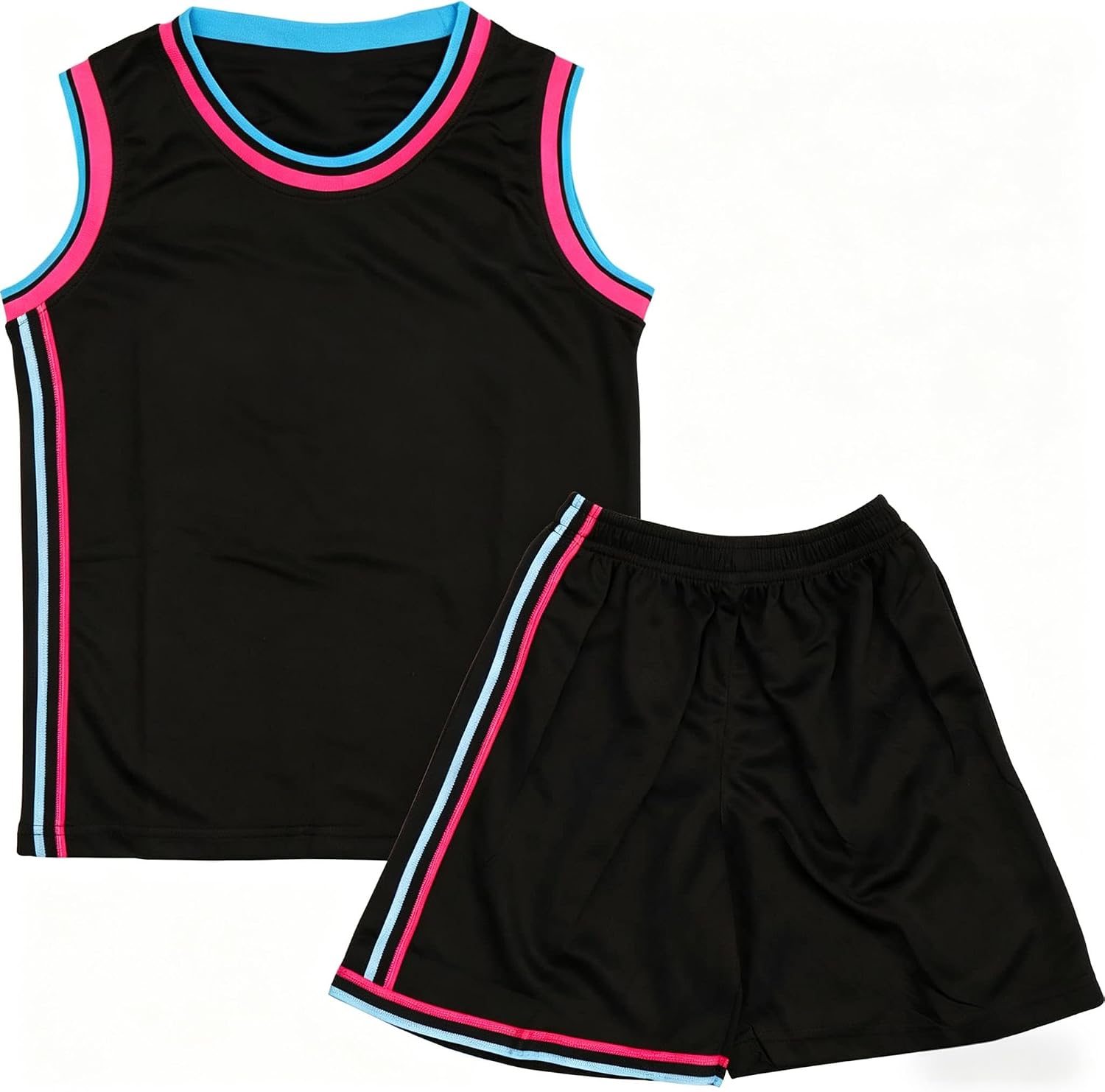 Detalle de Kids Basketball Kit 2-Piece Sleeveless Jersey Shirt & Shorts (Reversible Mesh Tricot) for ages 4–14