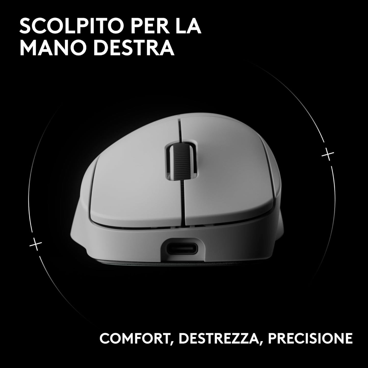 Detalle 2 de Logitech G PRO X SUPERLIGHT 2 DEX Wireless Gaming Mouse – 60 g, 5 pulsanti programmabili, USB-C, HERO 2 fino a 32.000 DPI, 8 kHz LIGHTSPEED