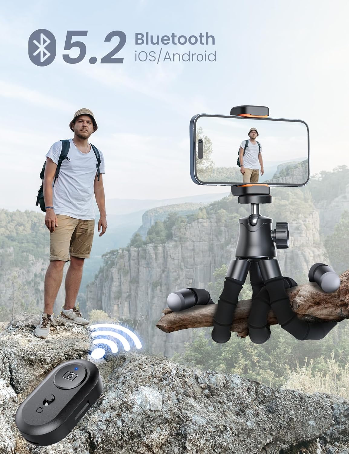 Thumbnail 2 de Phone Tripod 360° Rotating Stand for Smartphones