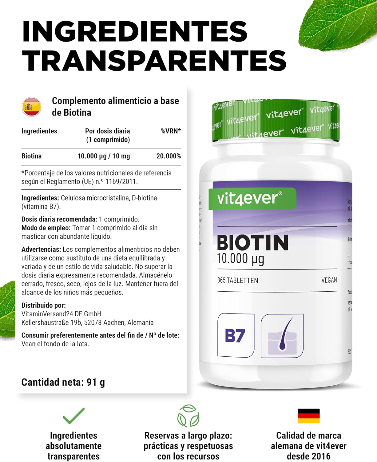 Thumbnail 4 de Biotina 10.000 mcg 365 comprimidos