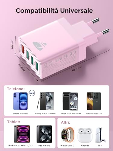 Detalle 2 de Aioneus caricatore USB da muro 40 W