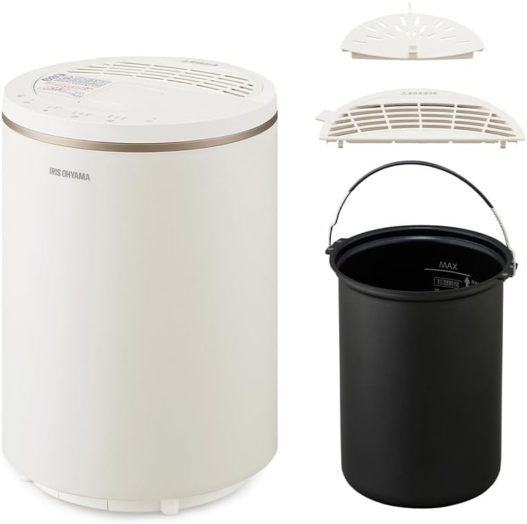 Detalle de アイリスオーヤマ AHM-MHU60A-W スチーム式加湿器 600ml/h・3Lタンク・上から給水