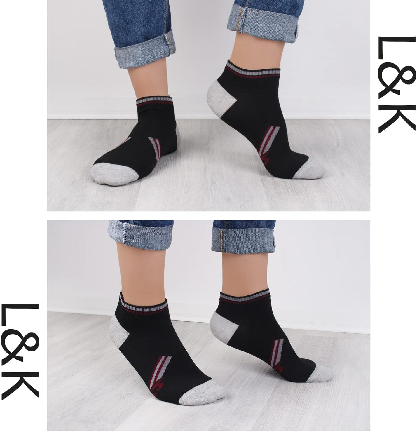 Detalle de L&K 10/12 : paire de chaussettes de sport homme en coton respirant multicolores 2121VA