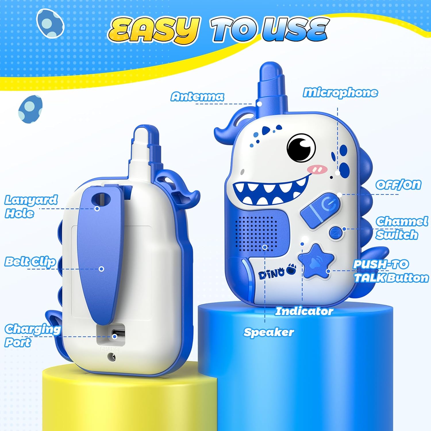 Detalle de Walkie Talkie bambini iKidiki 3–8 anni: senza schermo, ricaricabile e portatile