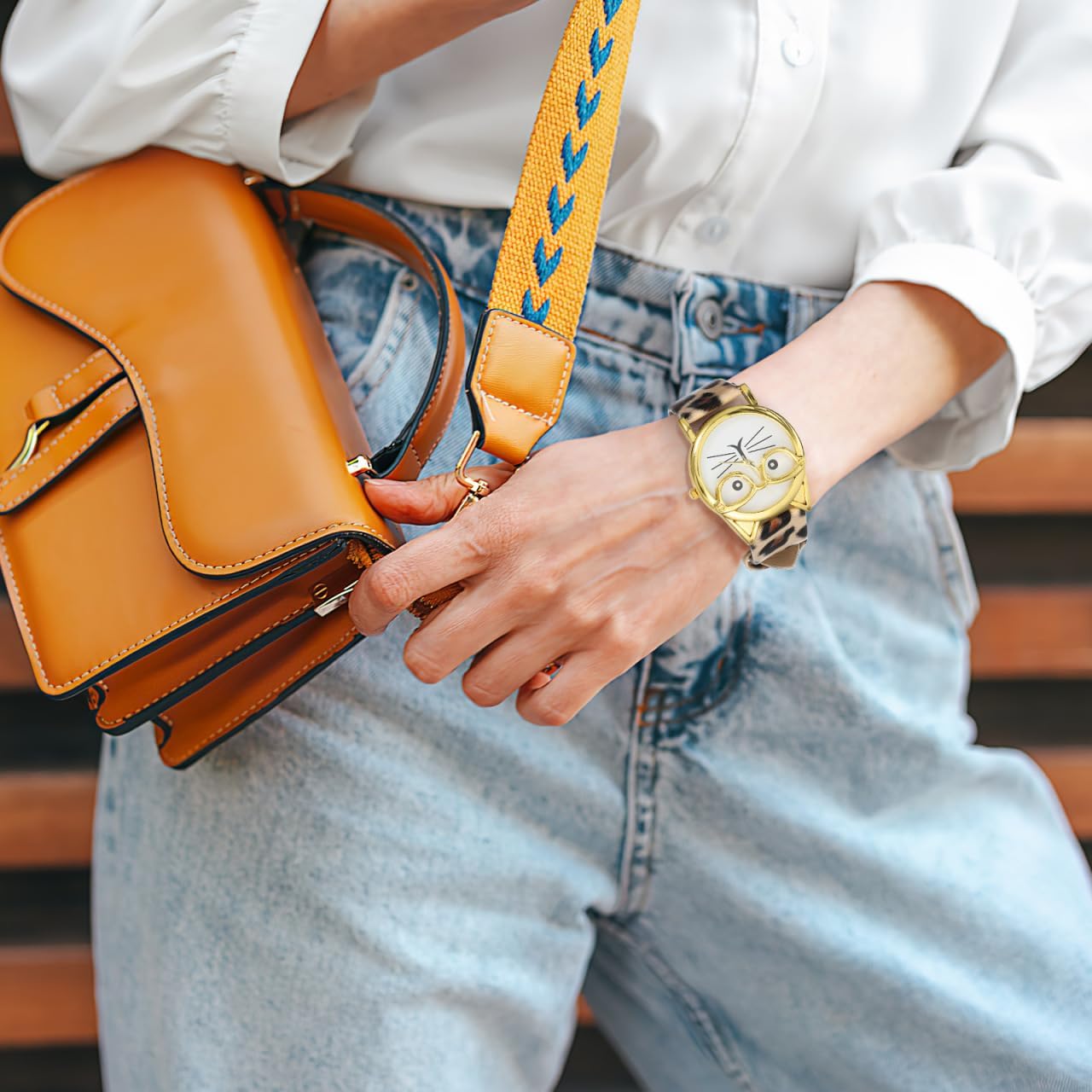 Thumbnail 6 de Hemobllo Damen-Armbanduhr mit Katzen- und Leopardenmotiv – Quarz-Uhr im Kawaii-Stil