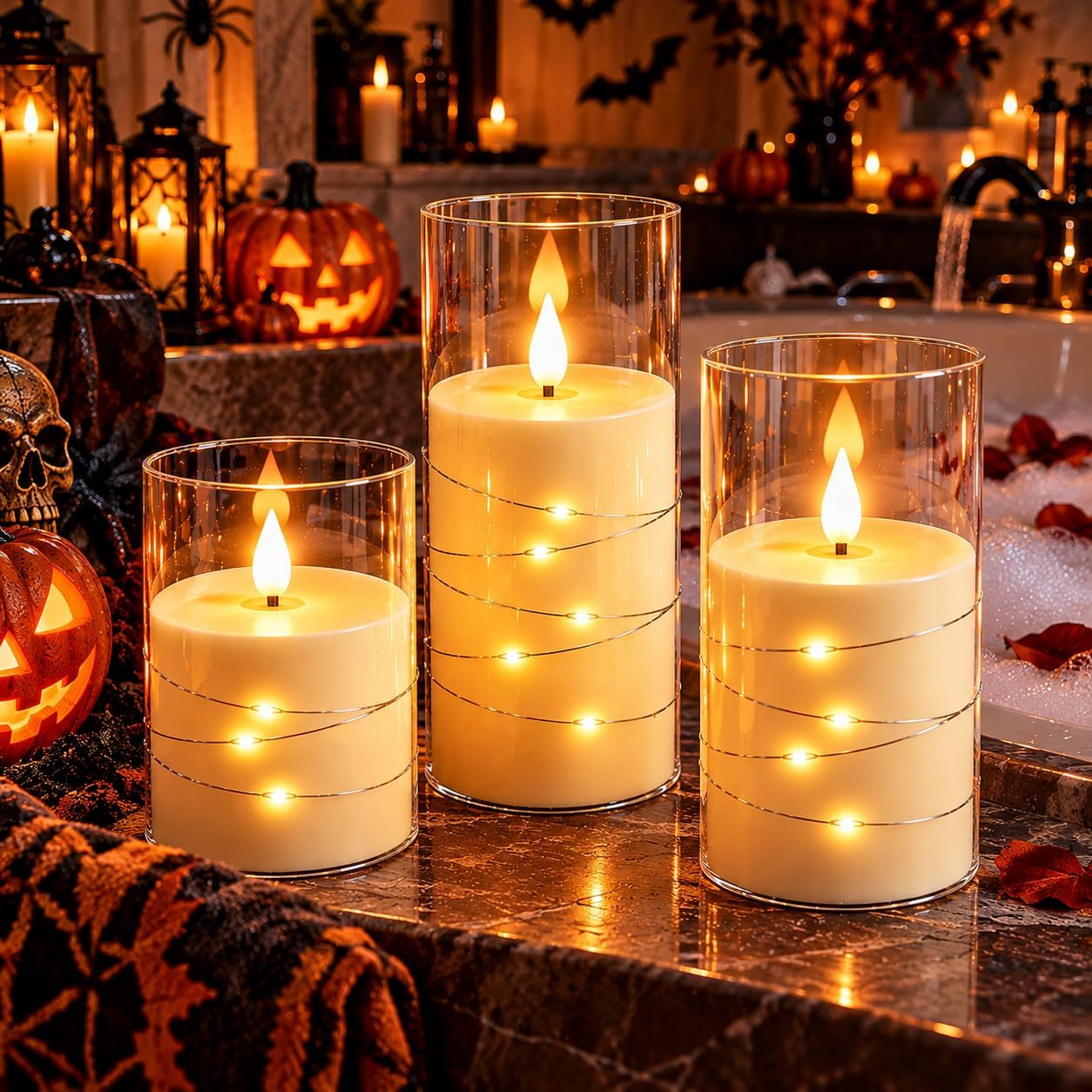 Thumbnail 4 de Da by CHLZ-3 Ivory Flameless Taper Candles, Remote-Controlled LED 3-Pack