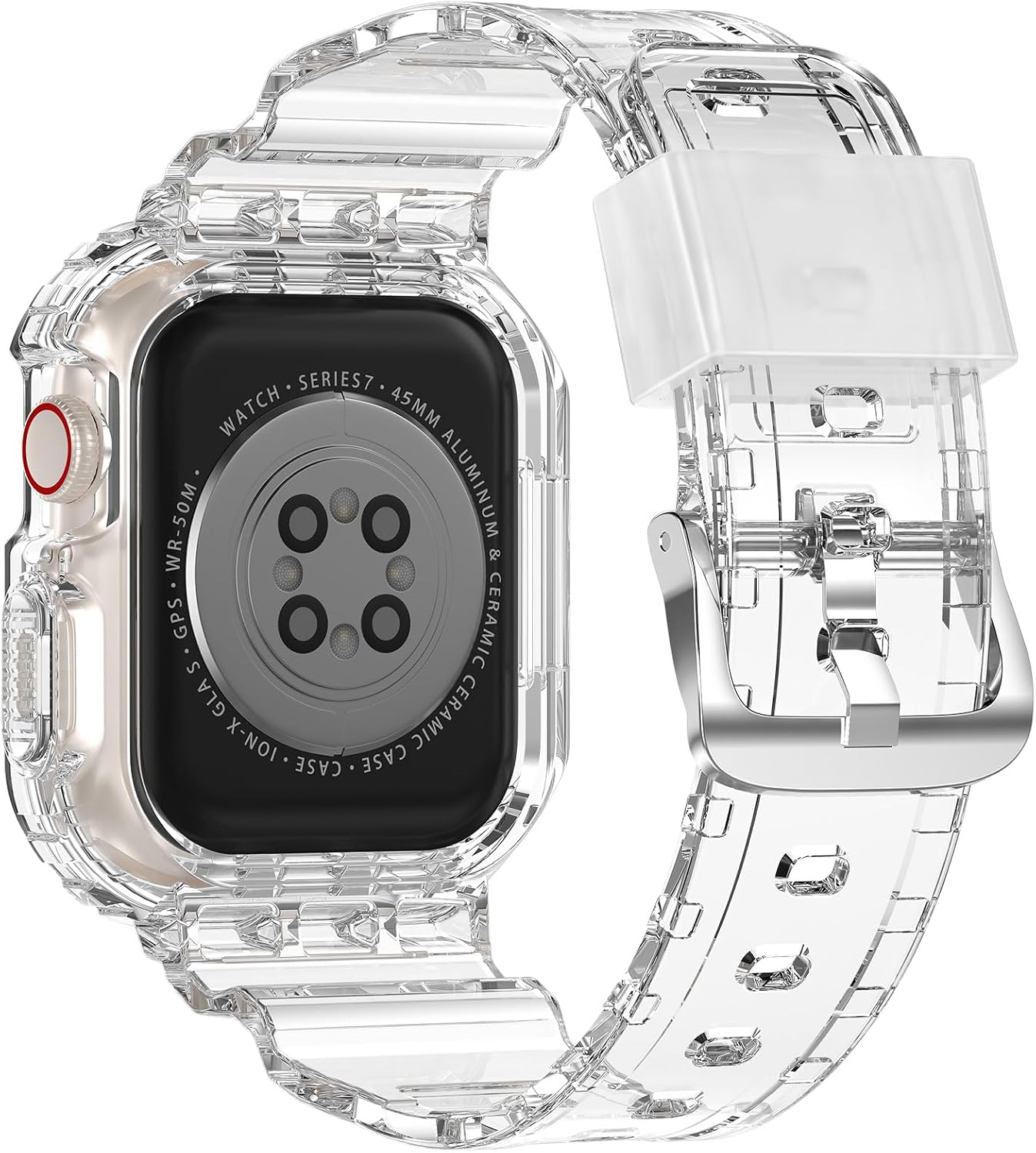 Detalle 2 de XYF Crystal Clear Apple Watch Band 45mm