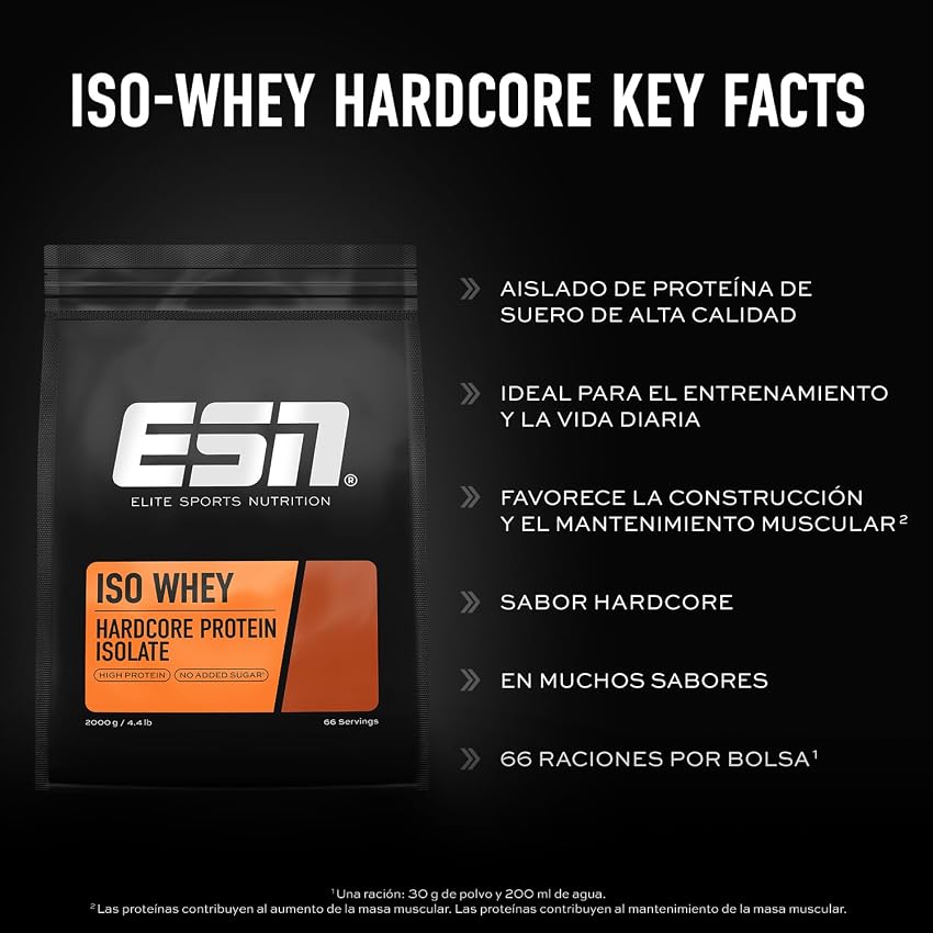 Thumbnail 2 de ESN IsoWhey Hardcore Protein Chocolate 2kg 💪