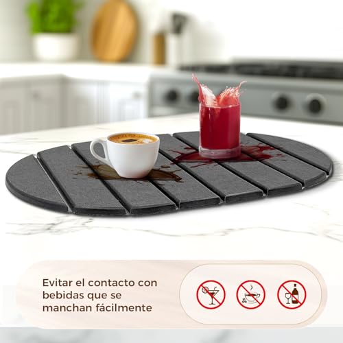 Detalle de Protector de encimera con diatomita Kteeurqer 40 × 30 cm (gris oscuro)