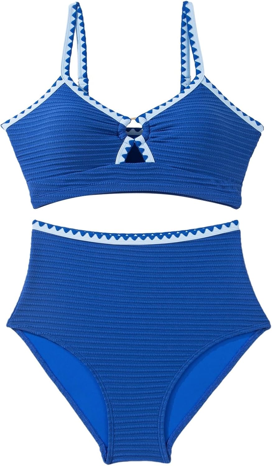 Detalle 2 de Herseas Textured Bikini Set for Women with O Ring Detail and Whip Stitch