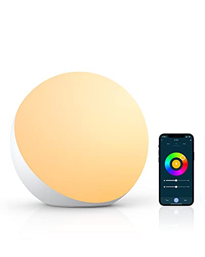 Detalle de Hifree Lampada da Comodino: lampada da tavolo smart con Alexa/Google Home, dimmerabile RGB e luce notturna tunable