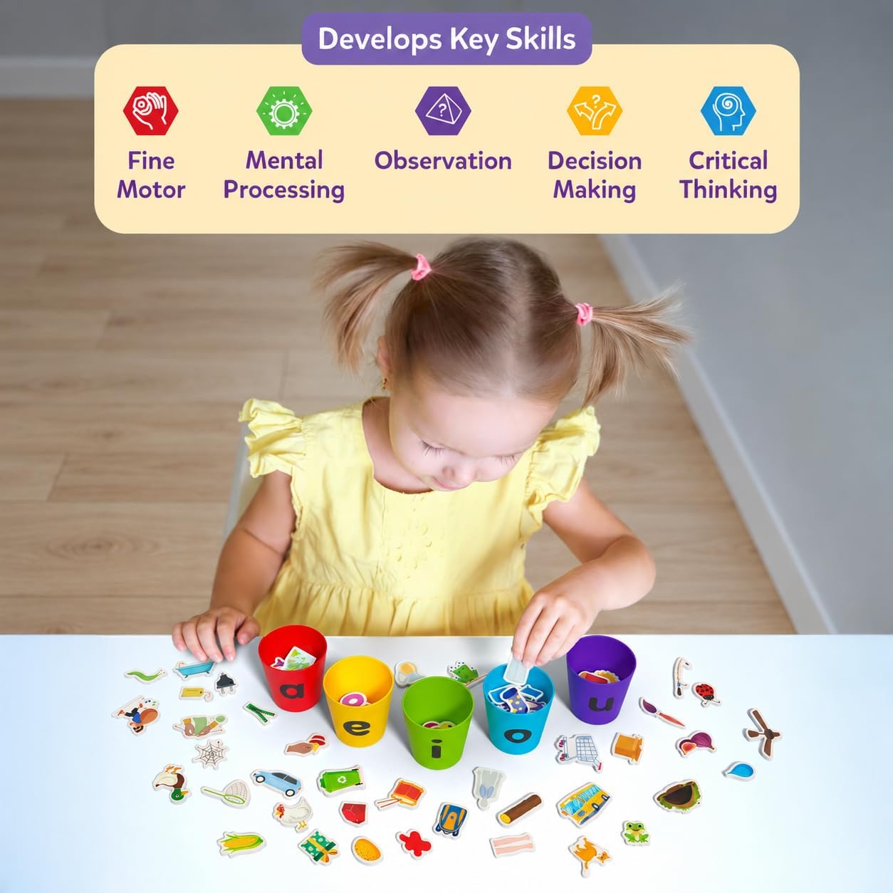 Detalle 2 de Skillmatics Phonics Sorting Toy with 100+ Picture Pieces