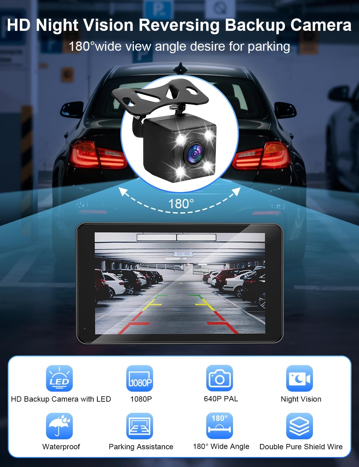 Detalle de Carplay Screen for Car 7” HD Portable Touchscreen Stereo with Wireless Android Auto, Backup Camera, Mirror Link, Bluetooth, and GPS