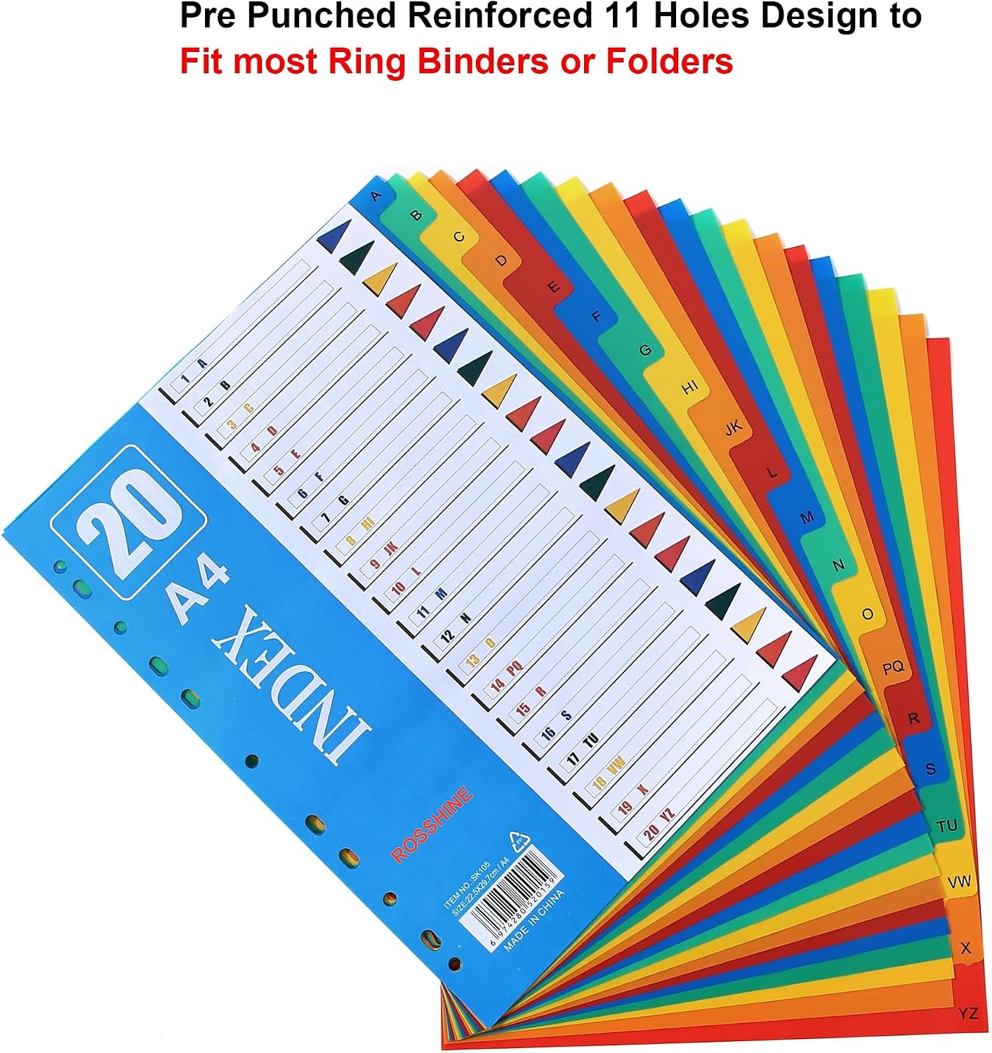 Detalle 2 de A-Z A4 file dividers, 6 pack PVC
