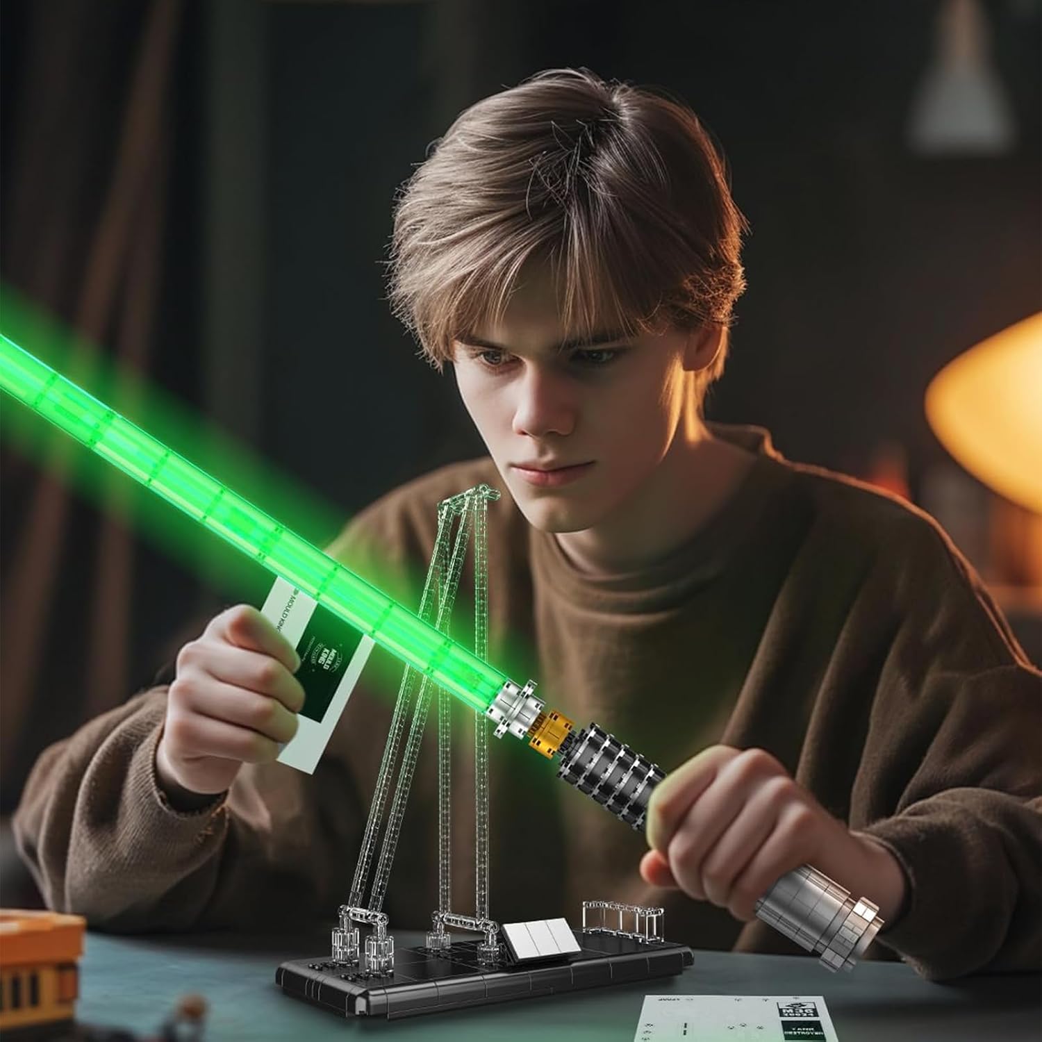 Thumbnail 5 de Mould King 10140 Lichtschwert MOC Grüne Klinge